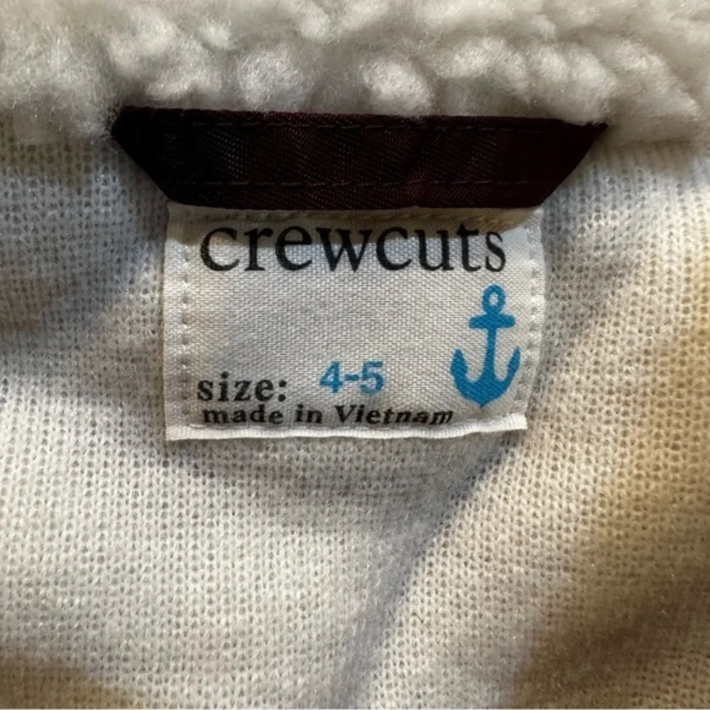 J. Crew Crewcuts‎ Kids Full Zip Sherpa Jacket Ivory Size 4-5Y